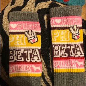 Victorias secret pink above the knee socks